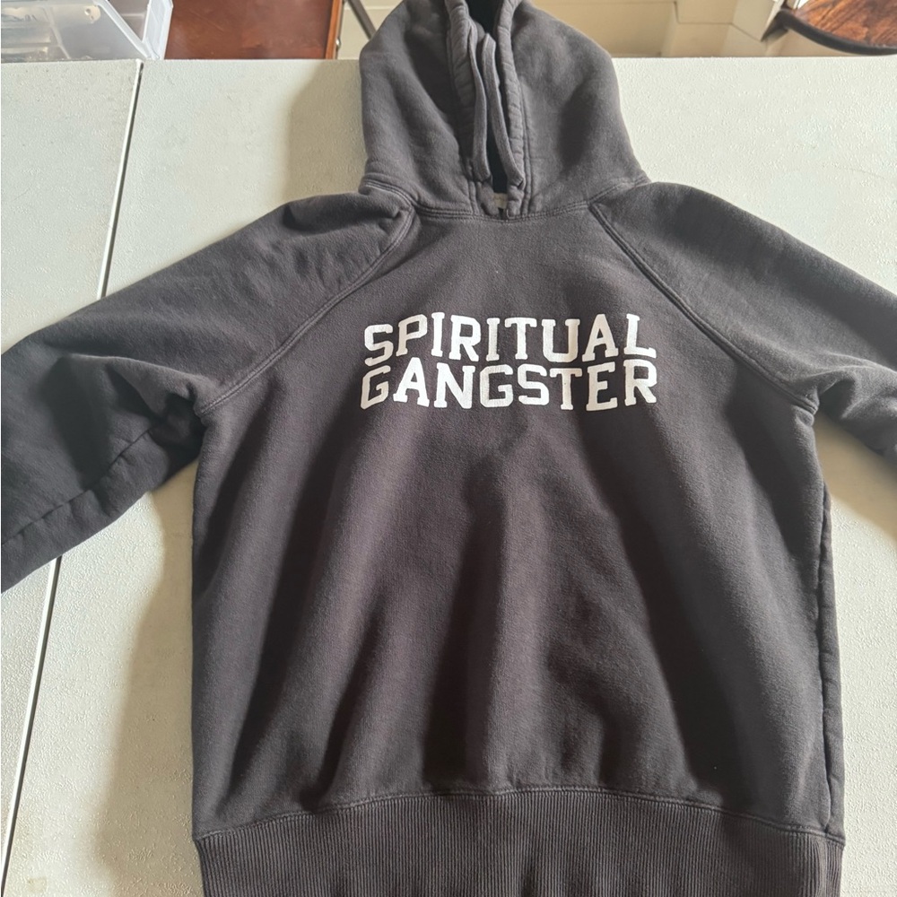 Spiritual Gangster hoodie  Medium Ultrasoft.  Dark grey/ black - Picture 3 of 6